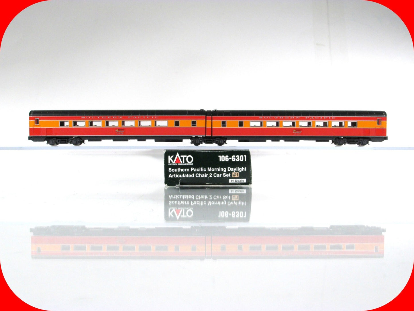 N Scale SOUTHERN PAC. MORNING DAYLIGHT Articulated Car #2457,2458  Kato 106-6301