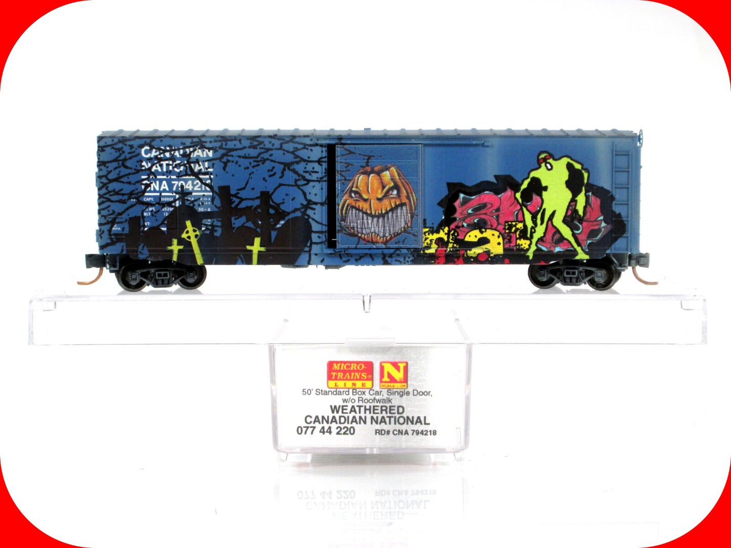 N Scale **CANADIAN NATIONAL** HALLOWEEN Graffiti Box Car - Micro Trains 07744220