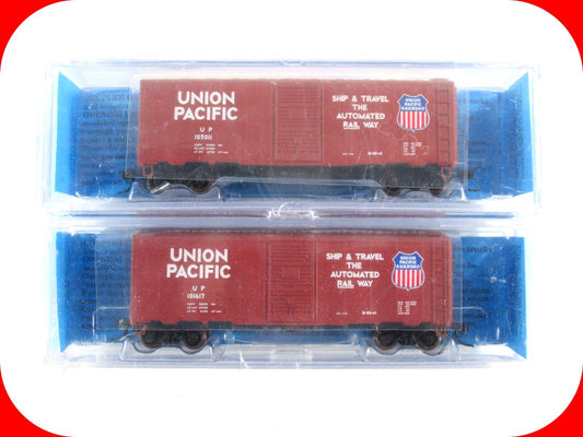 N Scale UNION PACIFIC 40' Box Car 2-Pack Set, UP #105011, 101617 - Deluxe 142502
