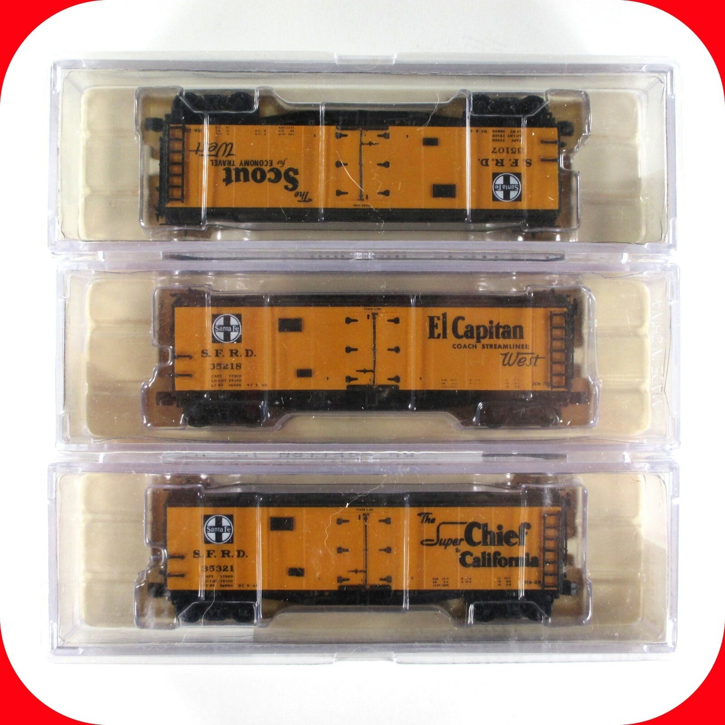 N Scale **ATSF Reefer** 3-Car Set - Intermountain / Tex-N-Rails Series 14 **RARE