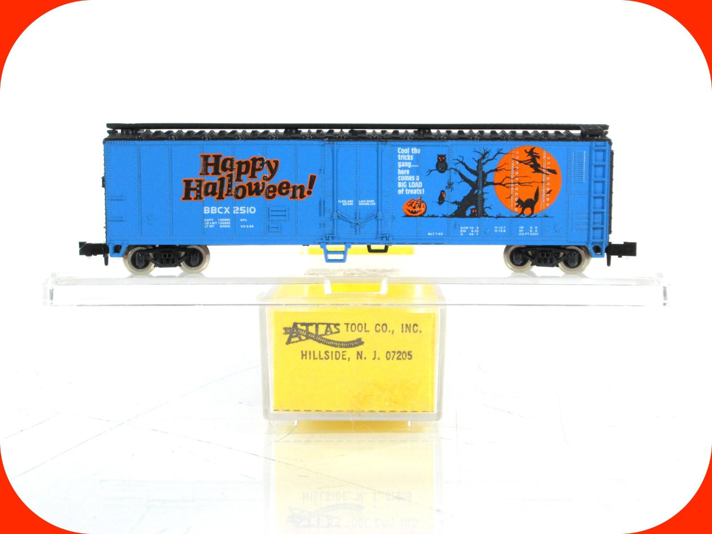 N Scale ***HAPPY HALLOWEEN*** 50' Box Car, BBCX 2510 -- Bev-Bel / Atlas ***RARE*