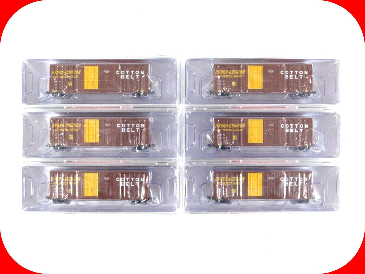 N Scale **COTTON BELT** Double Door Box Car 6-Set - Intermountain 6134005 **RARE