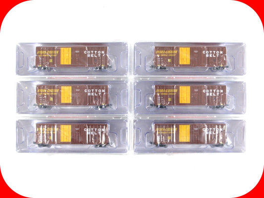 N Scale **COTTON BELT** Double Door Box Car 6-Set - Intermountain 6134005 **RARE