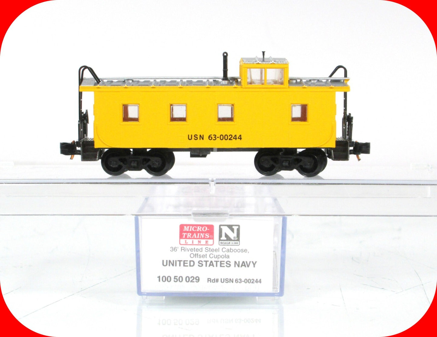 N Scale ***US NAVY*** 36' Cupola Caboose - USN 63-00244 -- Micro Trains 10050029