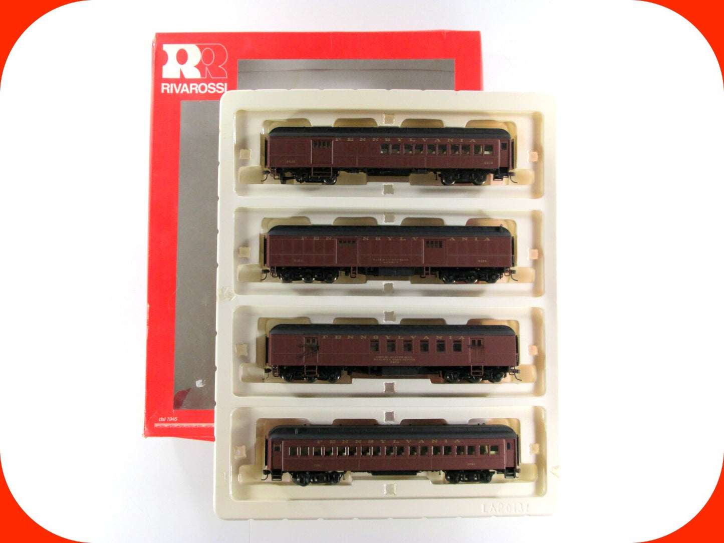 HO Scale ***PRR*** 60' Hvywt Passenger Set - Rivarossi RT600227, Knuckle Cplrs