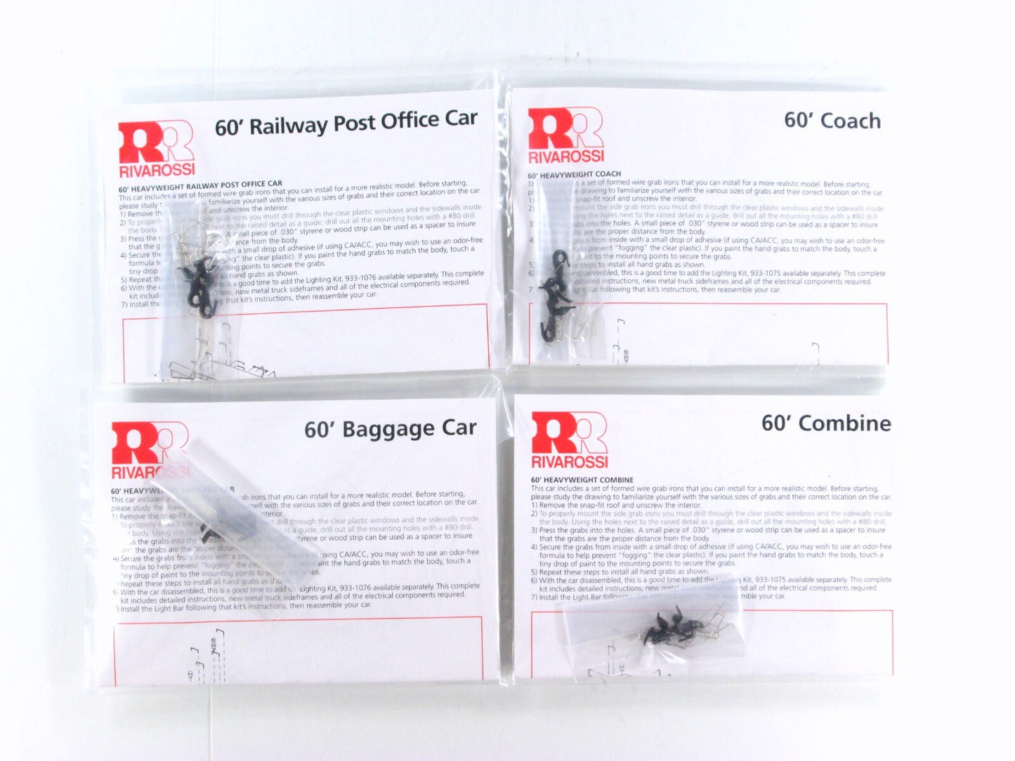 HO Scale ***PRR*** 60' Hvywt Passenger Set - Rivarossi RT600227, Knuckle Cplrs