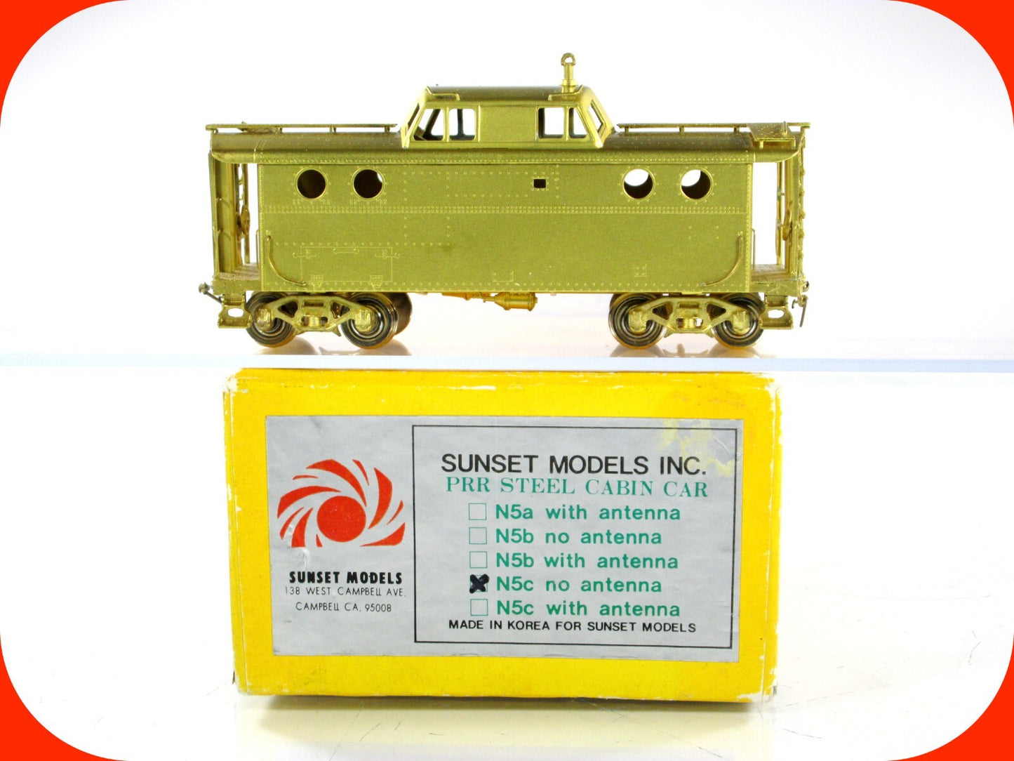 HO Scale BRASS ***Pennsylvania*** Steel Cabin N5c Caboose -------- Sunset Models