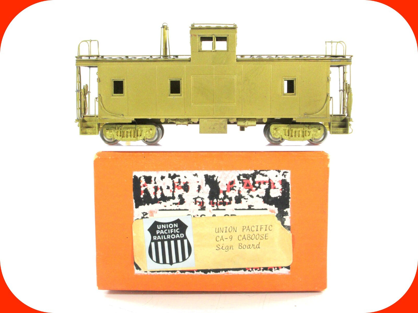 HO Scale BRASS **UNION PACIFIC** CA-9 Caboose w/ Sign Board -- Nickel Plate Prod