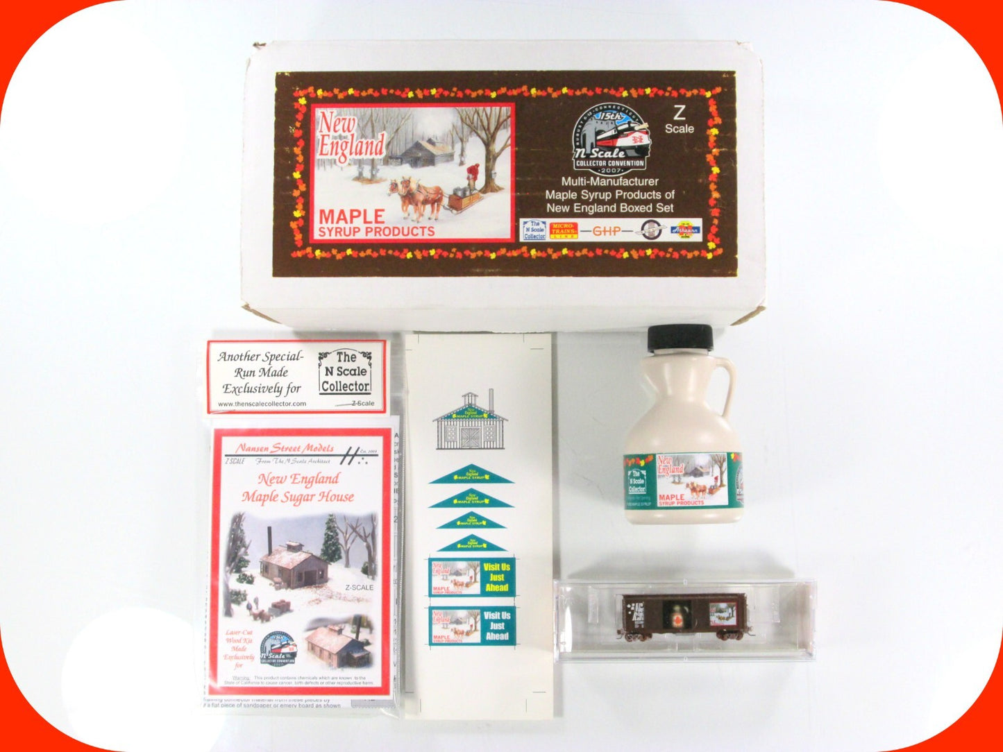 Z Scale ***NEW ENGLAND MAPLE SYRUP*** Reefer, Building Set -Micro Trains Special