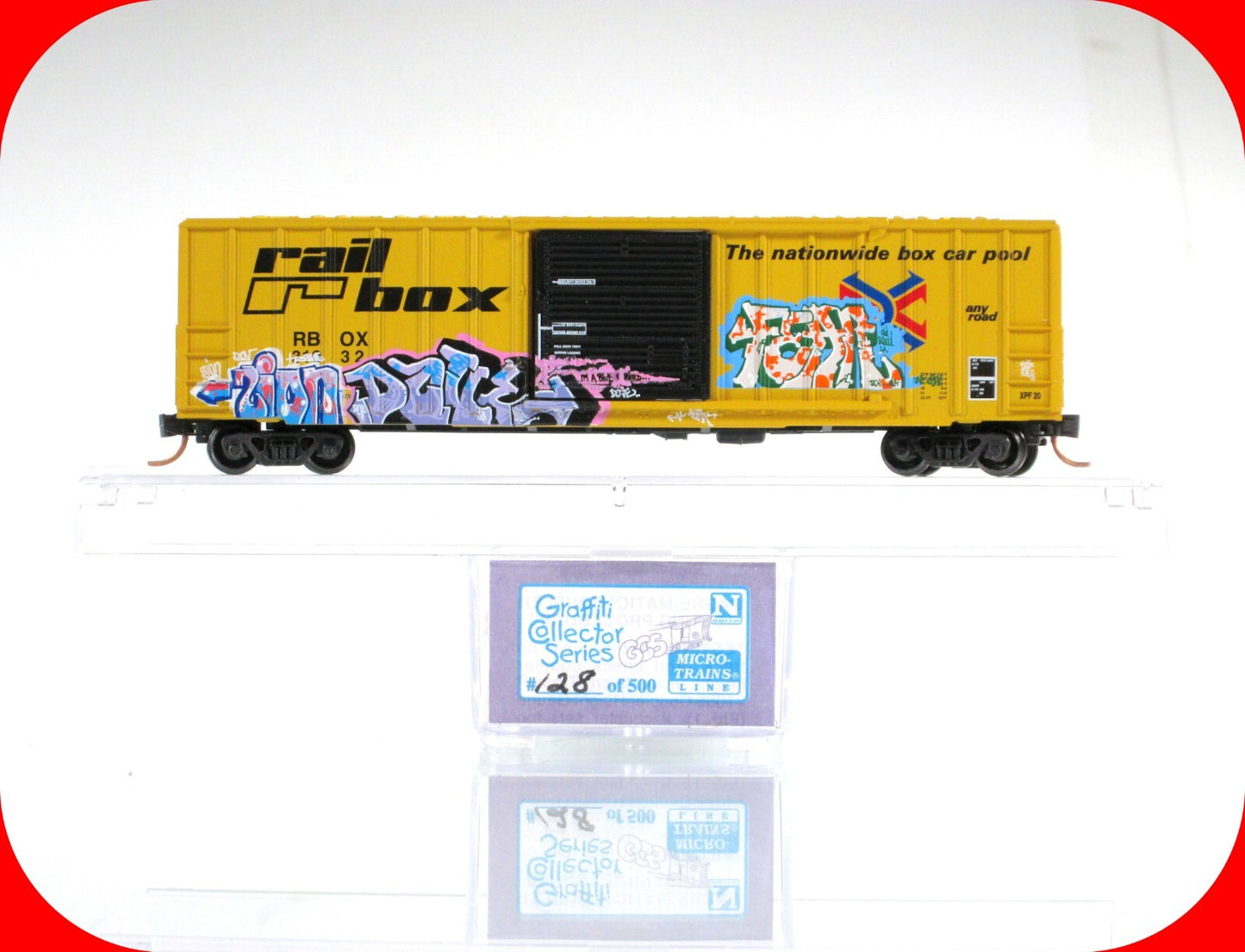 N Scale **RAILBOX BLUE BIRD** Graffiti Box Car #149 of 500 - Micro Trains *RARE
