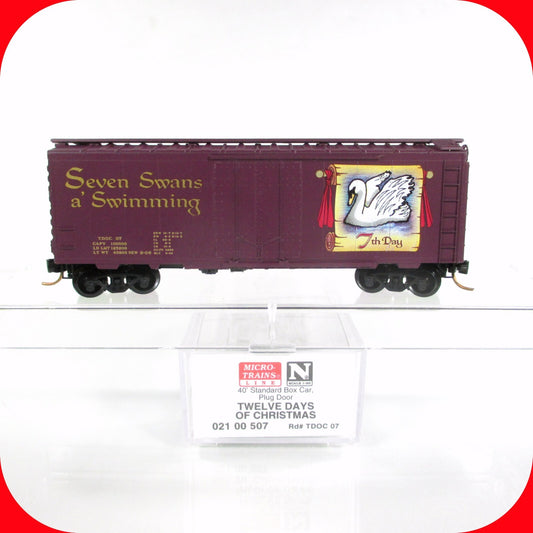 N Scale *SEVEN SWANS SWIMMING* 12 Days Christmas Box Car - Micro Trains 02100507