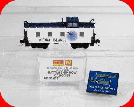 N Scale USN ***MIDWAY ISLANDS*** Battleship Row Caboose -- Micro Trains 10050089