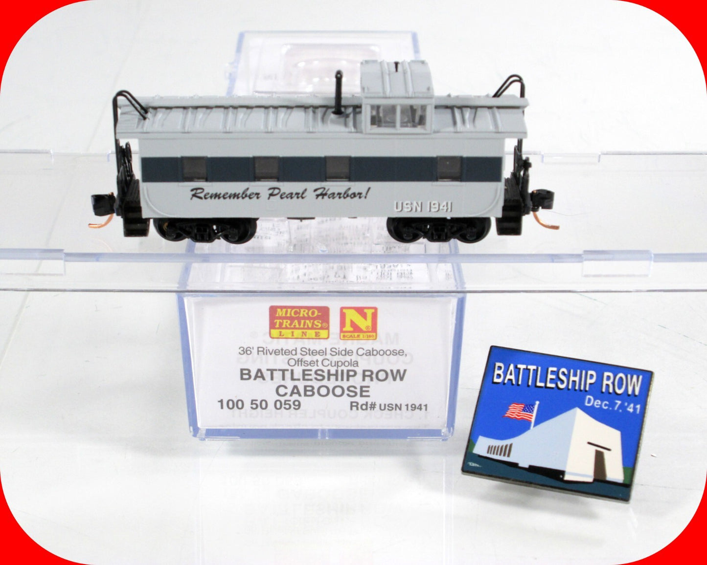 N Scale USN ***PEARL HARBOR*** Battleship Row Caboose -- Micro Trains 10050059