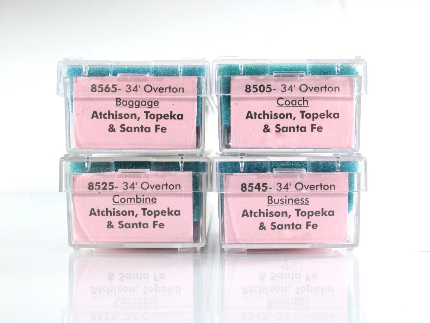 N Scale ***SANTA FE*** OVERTON Old-Time Passenger 4-Pack -Roundhouse, Kato Cplrs