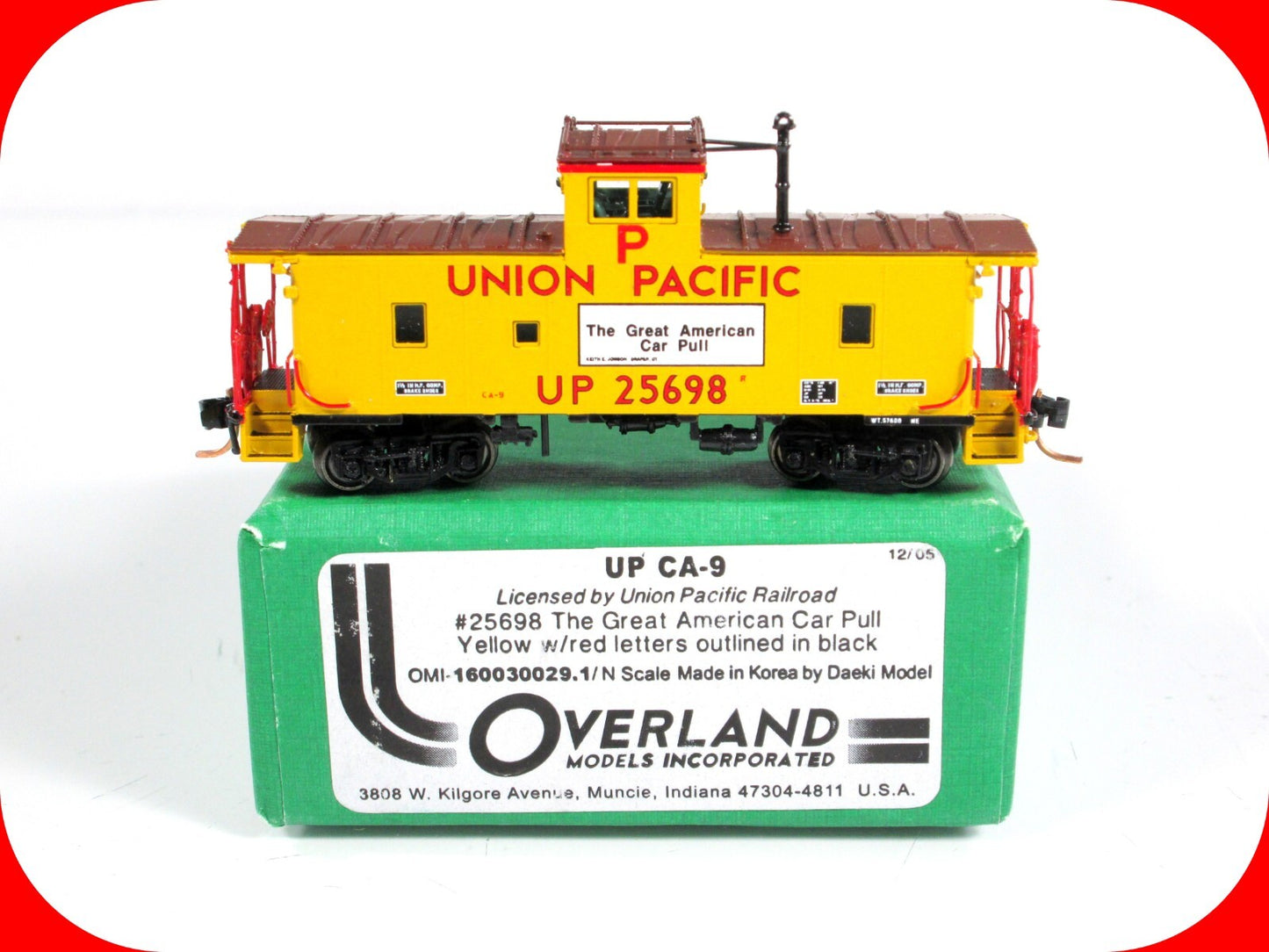 N Scale BRASS ***UNION PACIFIC*** CA-9 Cupola Caboose #25698 -- Overland / Daeki