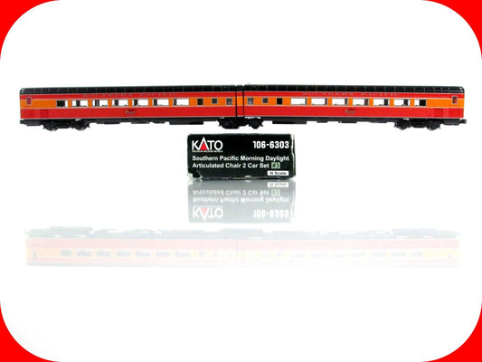 N Scale SOUTHERN PAC. MORNING DAYLIGHT Articulated Car #2479,2480 -Kato 106-6303
