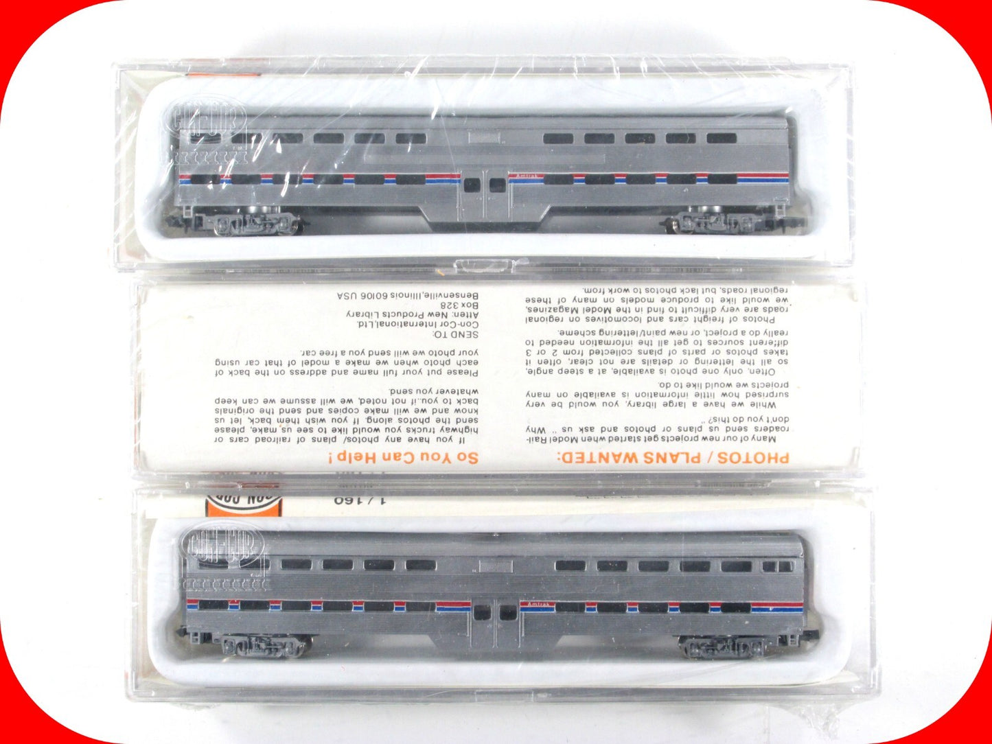 N Scale AMTRAK Bilevel Commuter Coaches 3-Pack -Con-Cor 440503 (4405,4415) *RARE