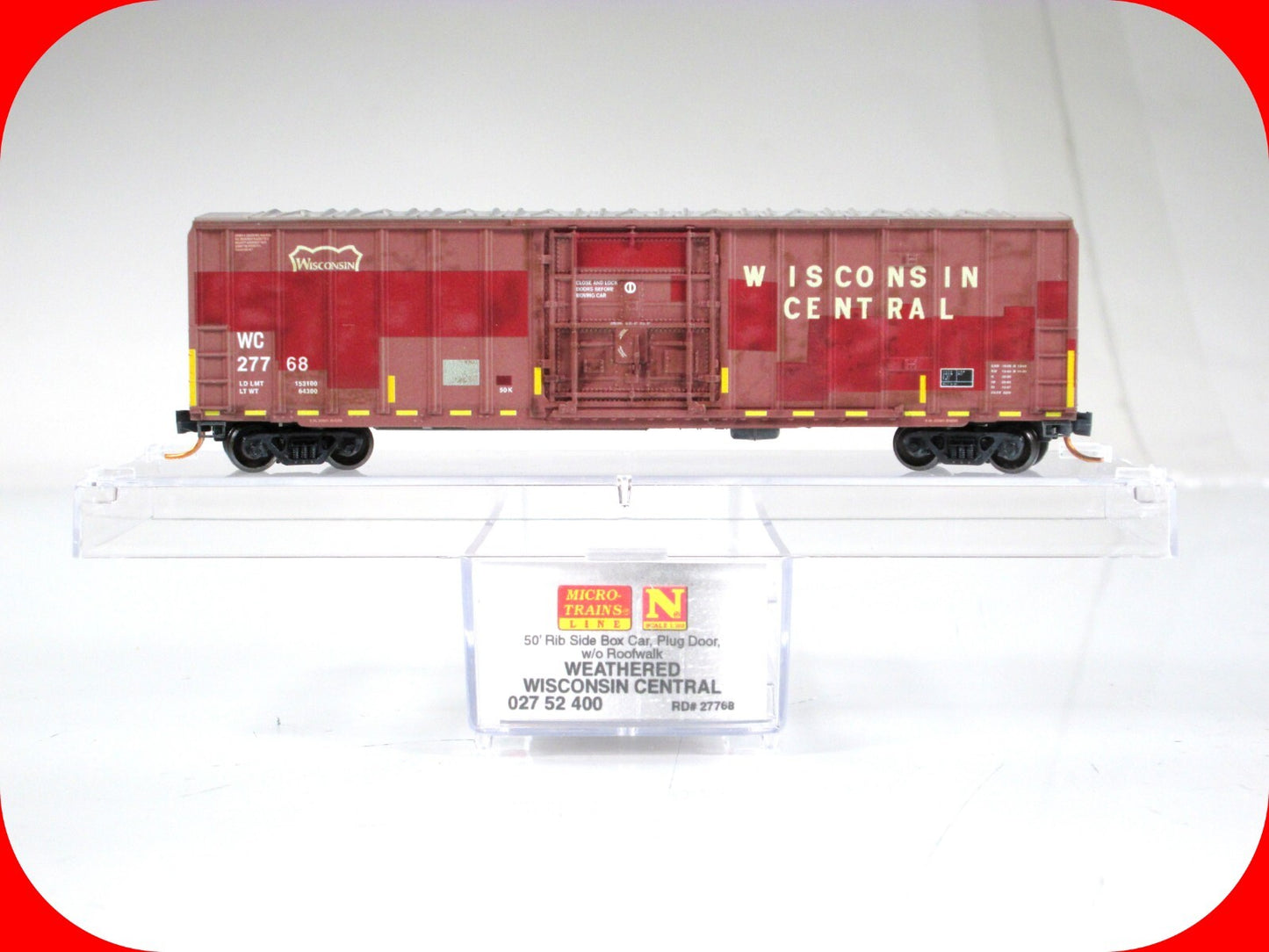 N Scale ***WISCONSIN CENTRAL*** Weathered Box Car #27768 - Micro Trains 02752400