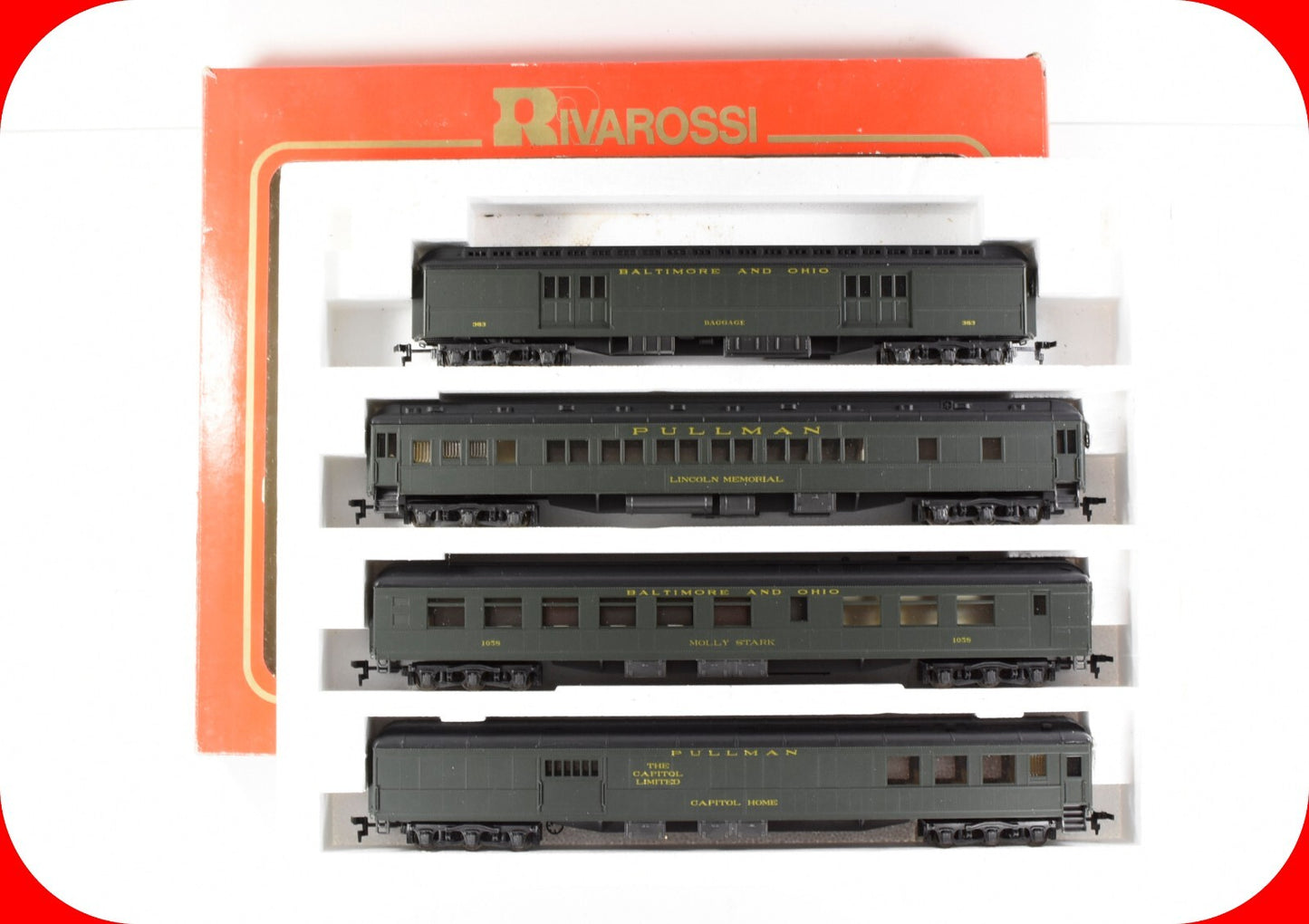 HO Scale B&O *CAPITOL LIMITED* Passenger & Interiors 4-Car Set A -Rivarossi 6906