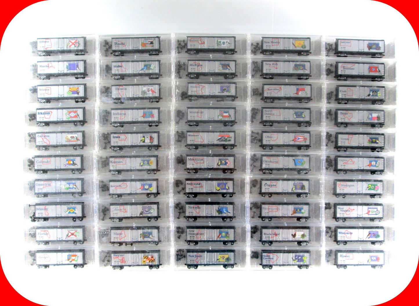 N Scale UNITED STATES of AMERICA  40' Box Car Full 50-pc Set - Micro Trains *NEW
