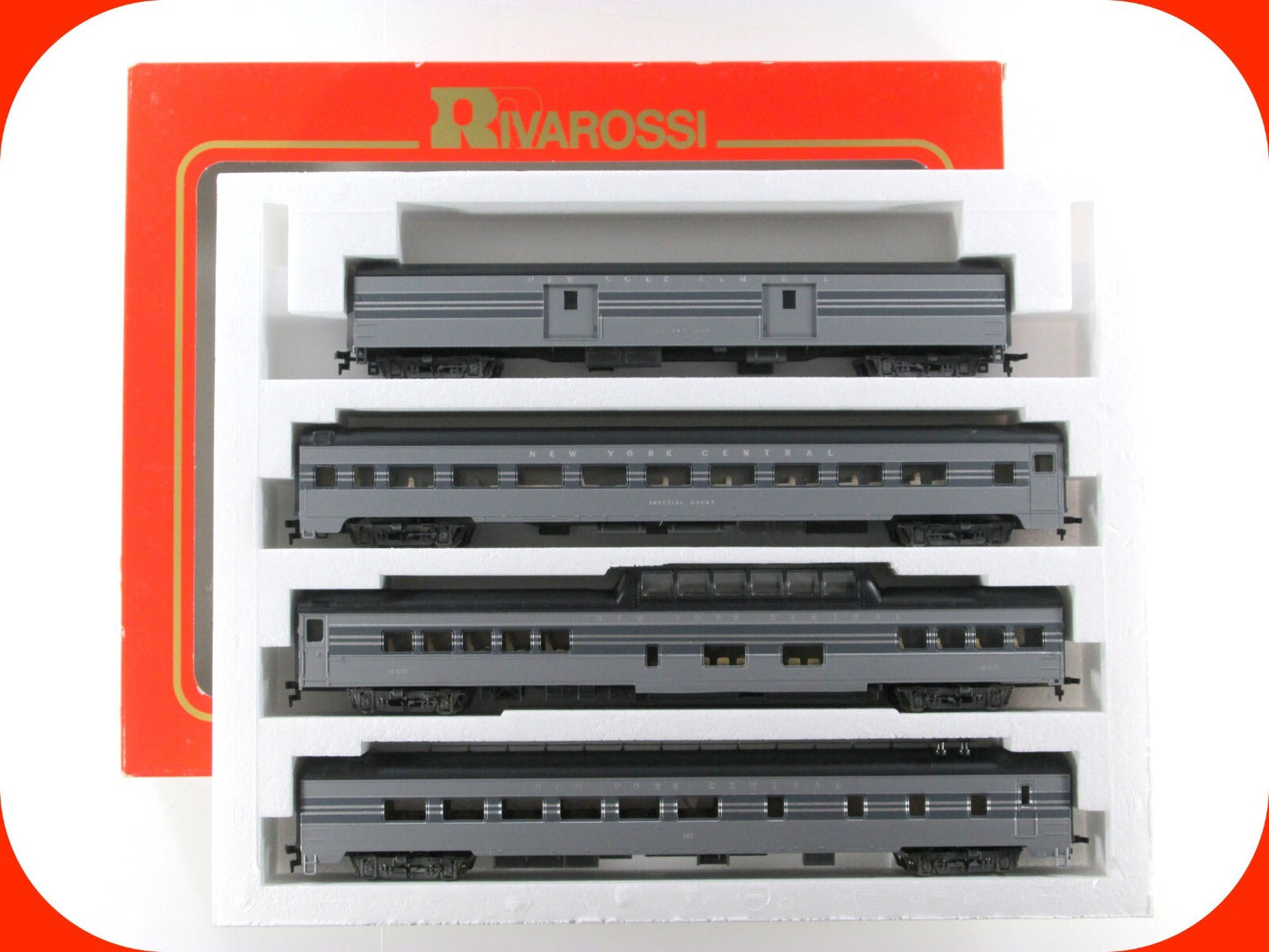 HO Scale ***NEW YORK CENTRAL*** 1930s Gray Passenger 4-Set A ---- Rivarossi 6946