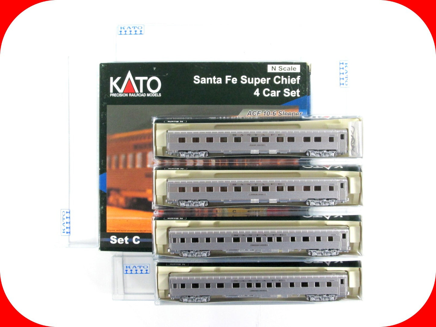 N Scale ***SANTA FE SUPER CHIEF*** Lightweight Passenger Set C - Kato 106-6003