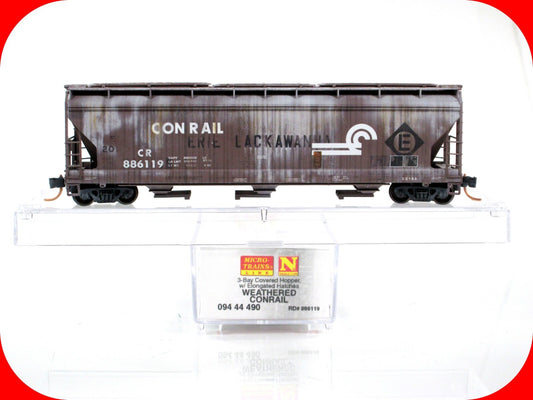 N Scale ***CONRAIL ex-EL*** Weathered 3-Bay Hopper ------- Micro Trains 09444490