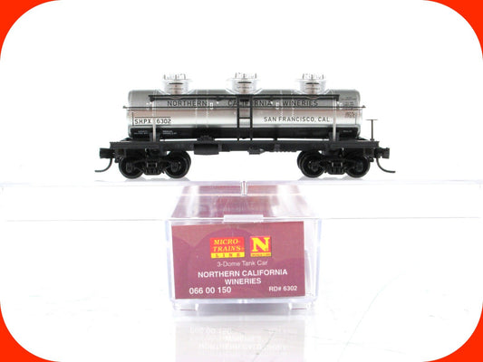 N Scale *NORTHERN CA WINERIES* 3-Dome Tank (Grape-Glass) - Micro Trains 06600150