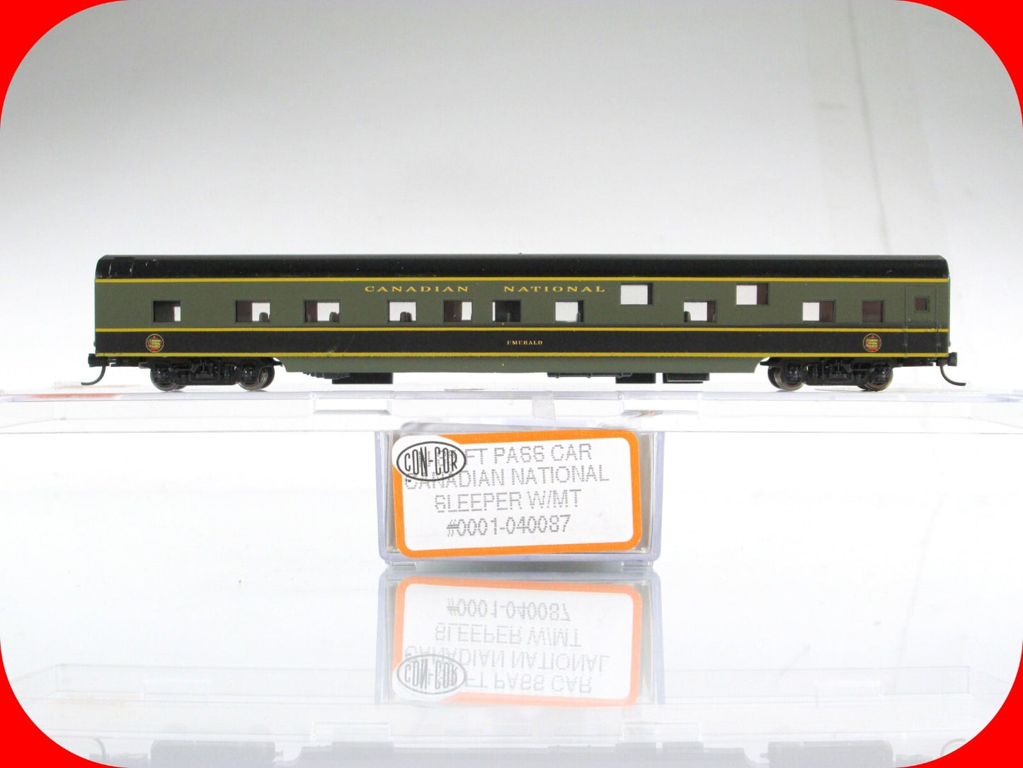 N Scale CANADIAN NATIONAL Lightweight Sleeper "EMERALD" ---- Con-Cor 0001-040087