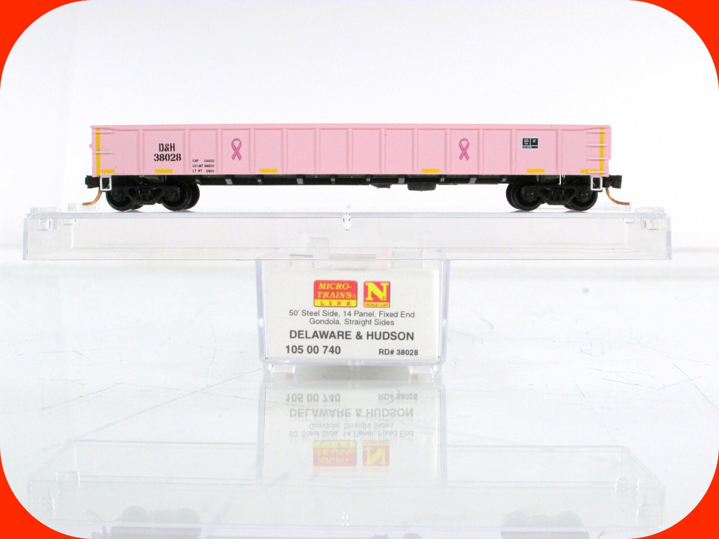 N Scale ***BREAST CANCER AWARENESS*** D&H Gondola - Micro Trains 10500740 *RARE*