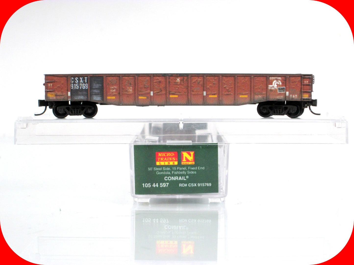 N Scale ***CONRAIL*** Weathered 50' Gondola, CSXT 915769 - Micro Trains 10544597
