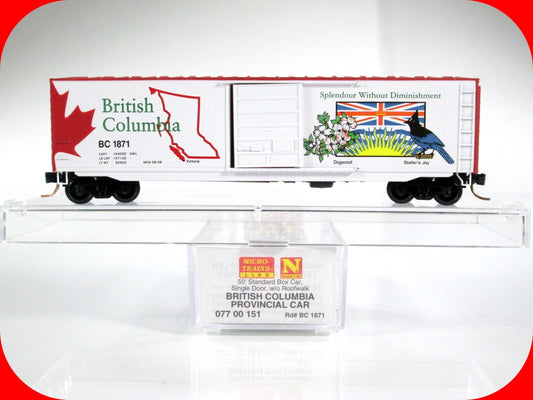 N Scale **BRITISH COLUMBIA** Provincial Box Car, BC 1871 - Micro Trains 07700151