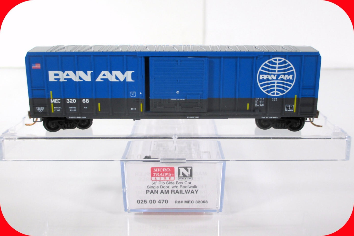 N Scale *****PAN AM RAILWAY***** 50' Box Car, MEC 32068 -- Micro Trains 02500470