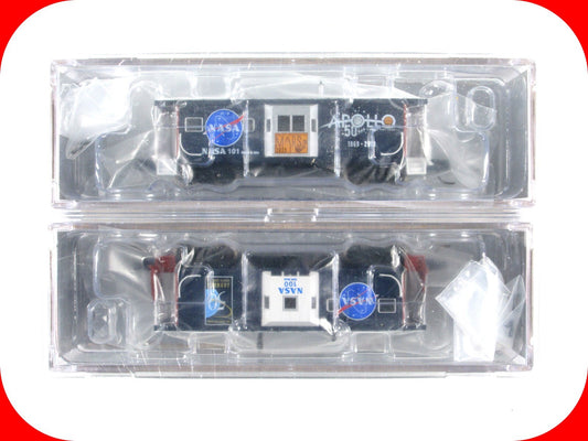 N Scale ***NASA America In Space*** Bay Window Caboose 2-Pack - Bluford ***RARE*