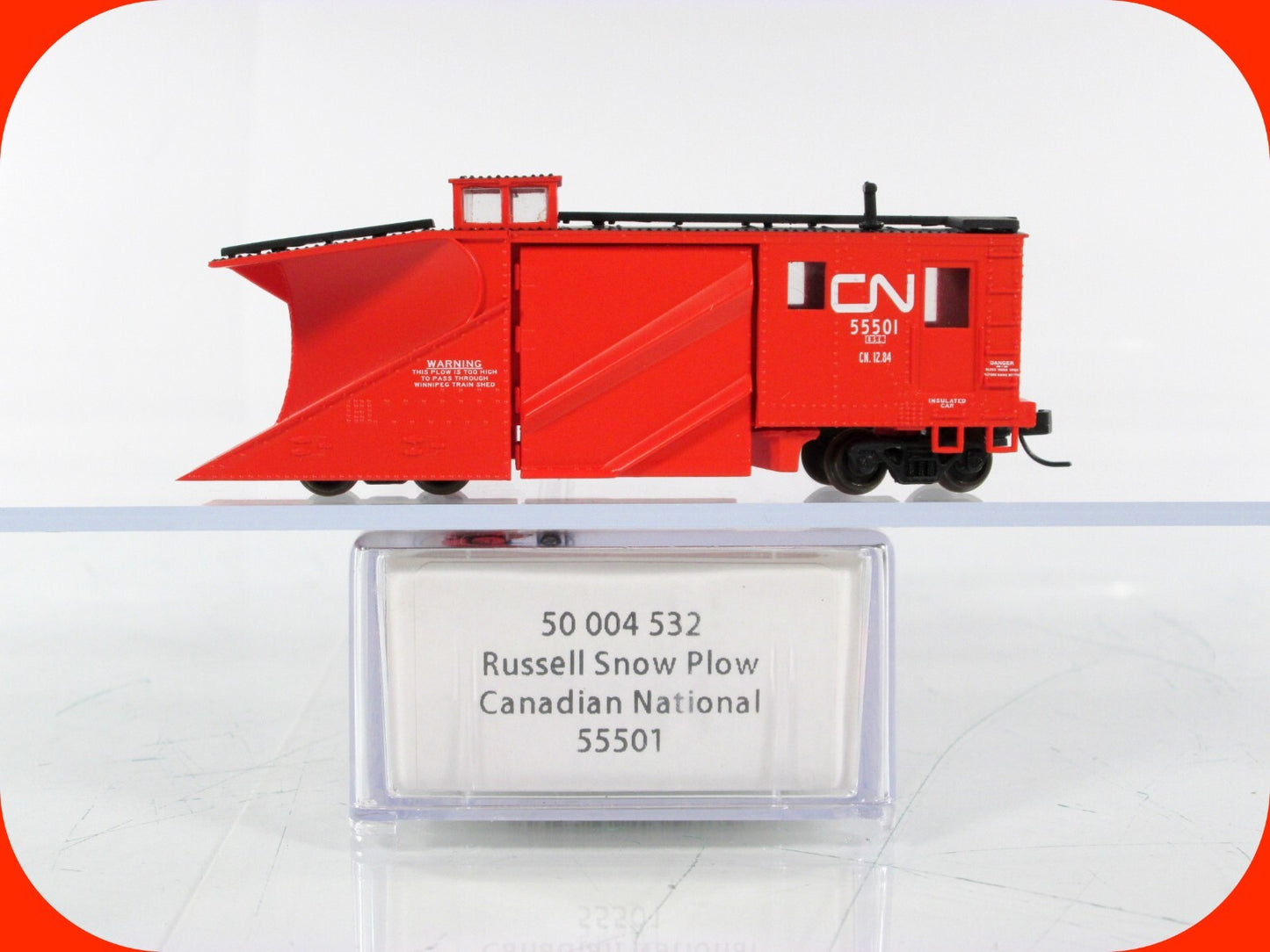 N Scale ***CANADIAN NATIONAL*** MoW Russell Snow Plow, CN 55501  -Atlas 50004532