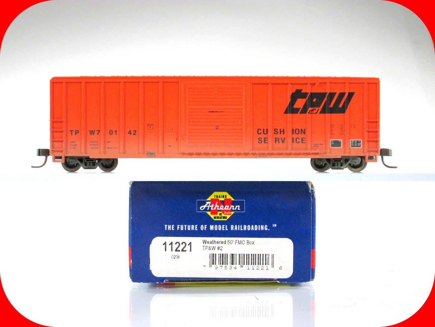 N Scale **TOLEDO PEORIA & WESTERN** Weathered 50' Box Car #70142 - Athearn 11221