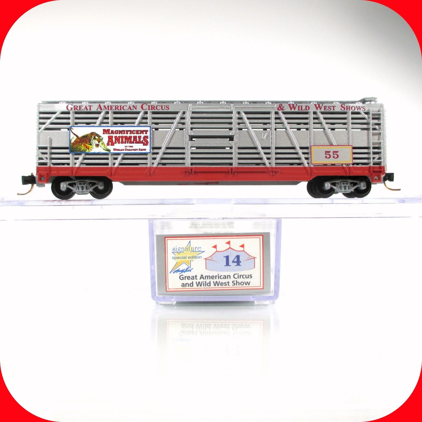 N Scale *AMERICAN CIRCUS & WILD WEST* Stock Car #55 - Atlas, Lowell Smith **RARE