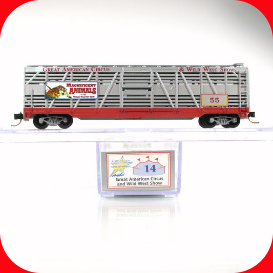 N Scale *AMERICAN CIRCUS & WILD WEST* Stock Car #55 - Atlas, Lowell Smith **RARE