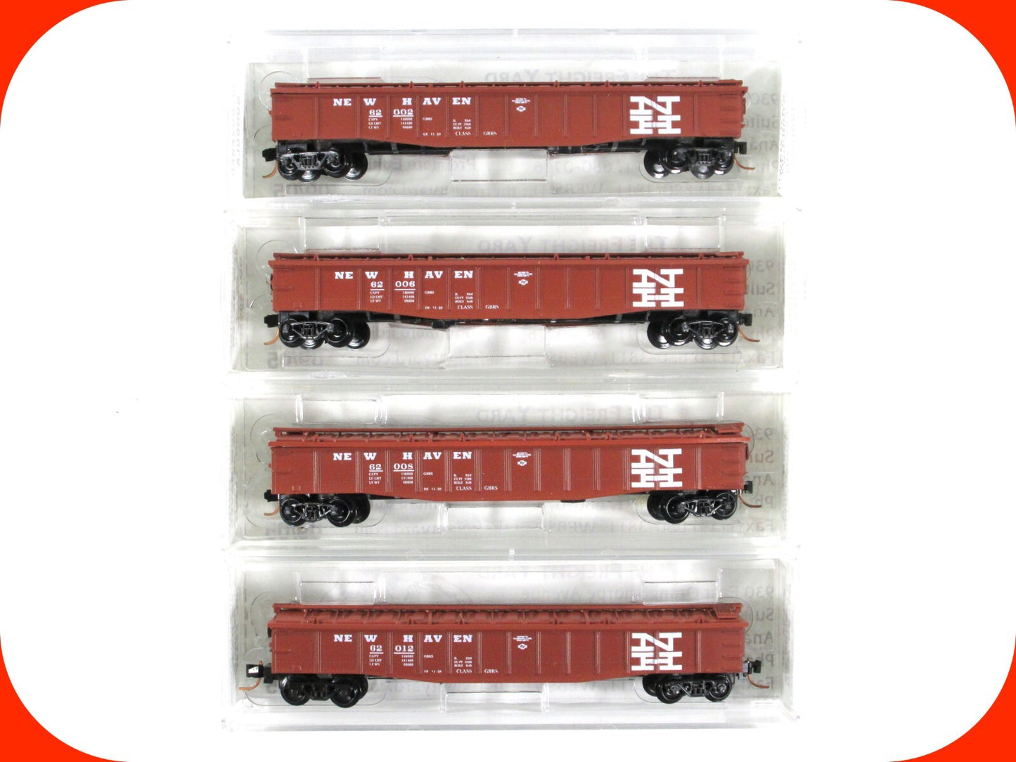 N Scale ***NEW HAVEN*** Covered Gondola Set - Premiere Editions 2542, MTL **RARE