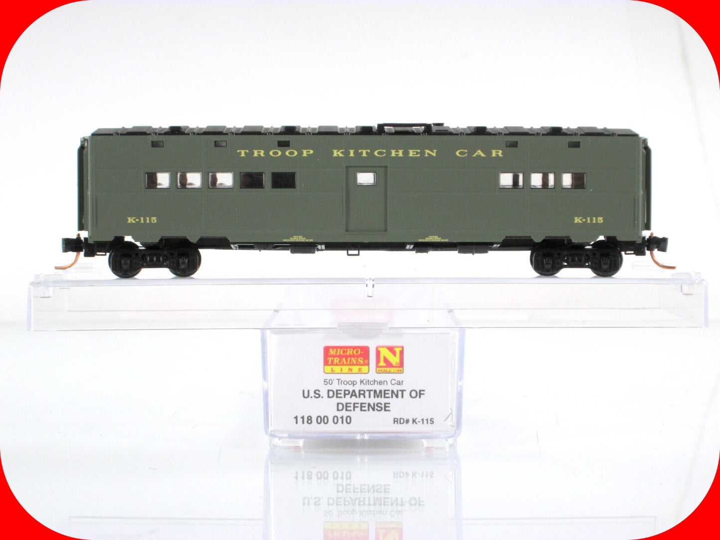 N Scale US OFFICE of DEFENSE 50' Troop Kitchen Car #K-115 -Micro Trains 11800010