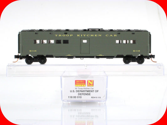 N Scale US OFFICE of DEFENSE 50' Troop Kitchen Car #K-115 -Micro Trains 11800010