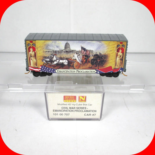 N Scale ***EMANCIPATION PROCLAMATION*** Civil War Box Car -Micro Trains 10100707