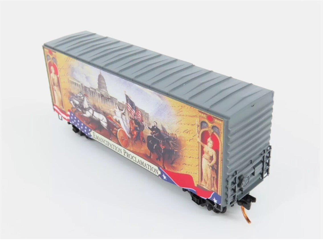 N Scale ***EMANCIPATION PROCLAMATION*** Civil War Box Car -Micro Trains 10100707