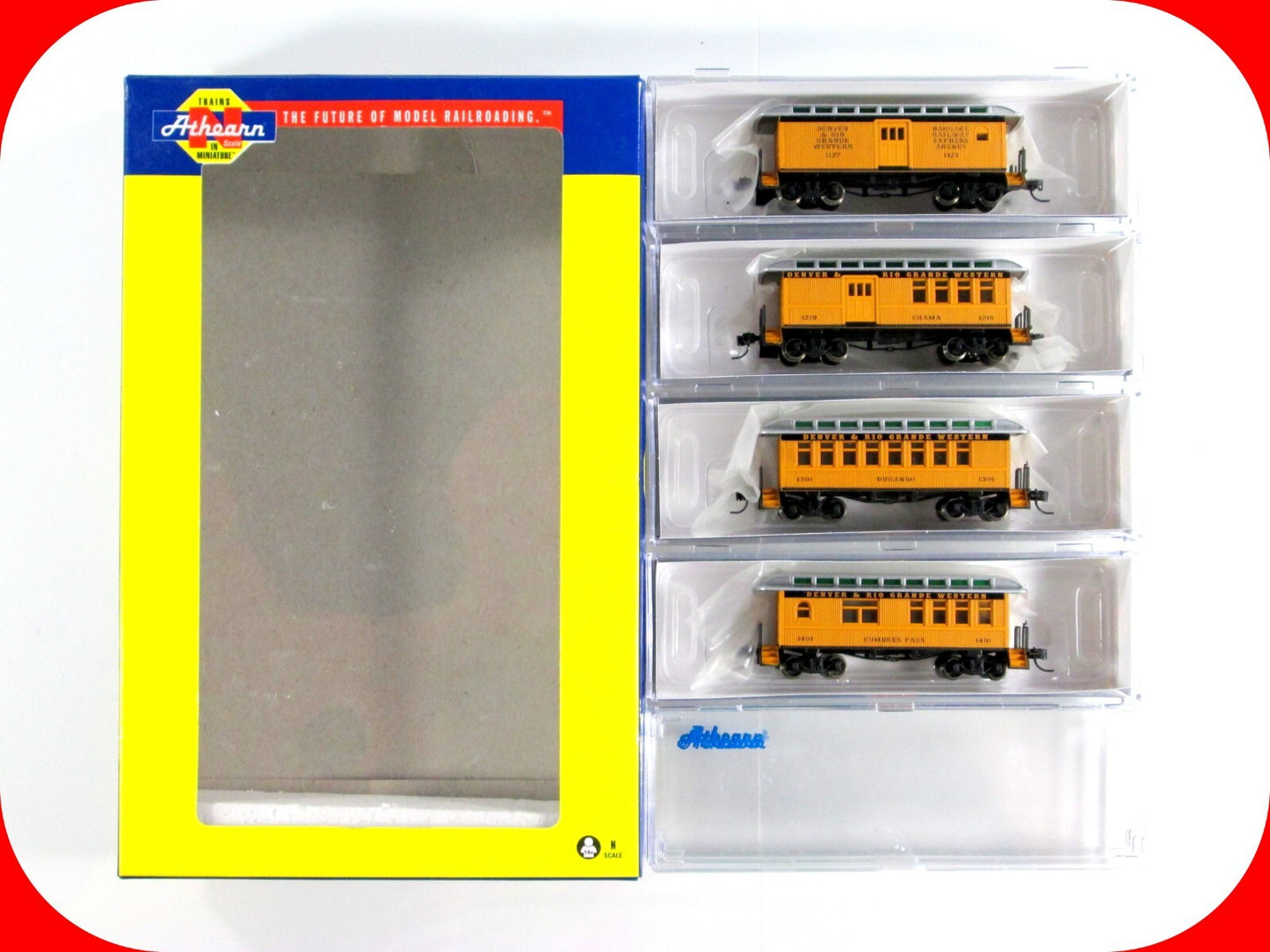 N Scale ***DENVER RIO GRANDE - SILVERTON*** Overton 4-Car Set - Athearn ATH11030