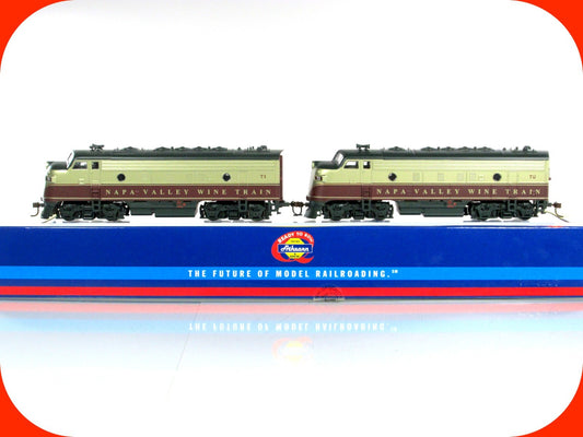 HO Scale ***NAPA VALLEY*** Wine Train F7A Locomotive Set # 71, 72 - Athearn 8500