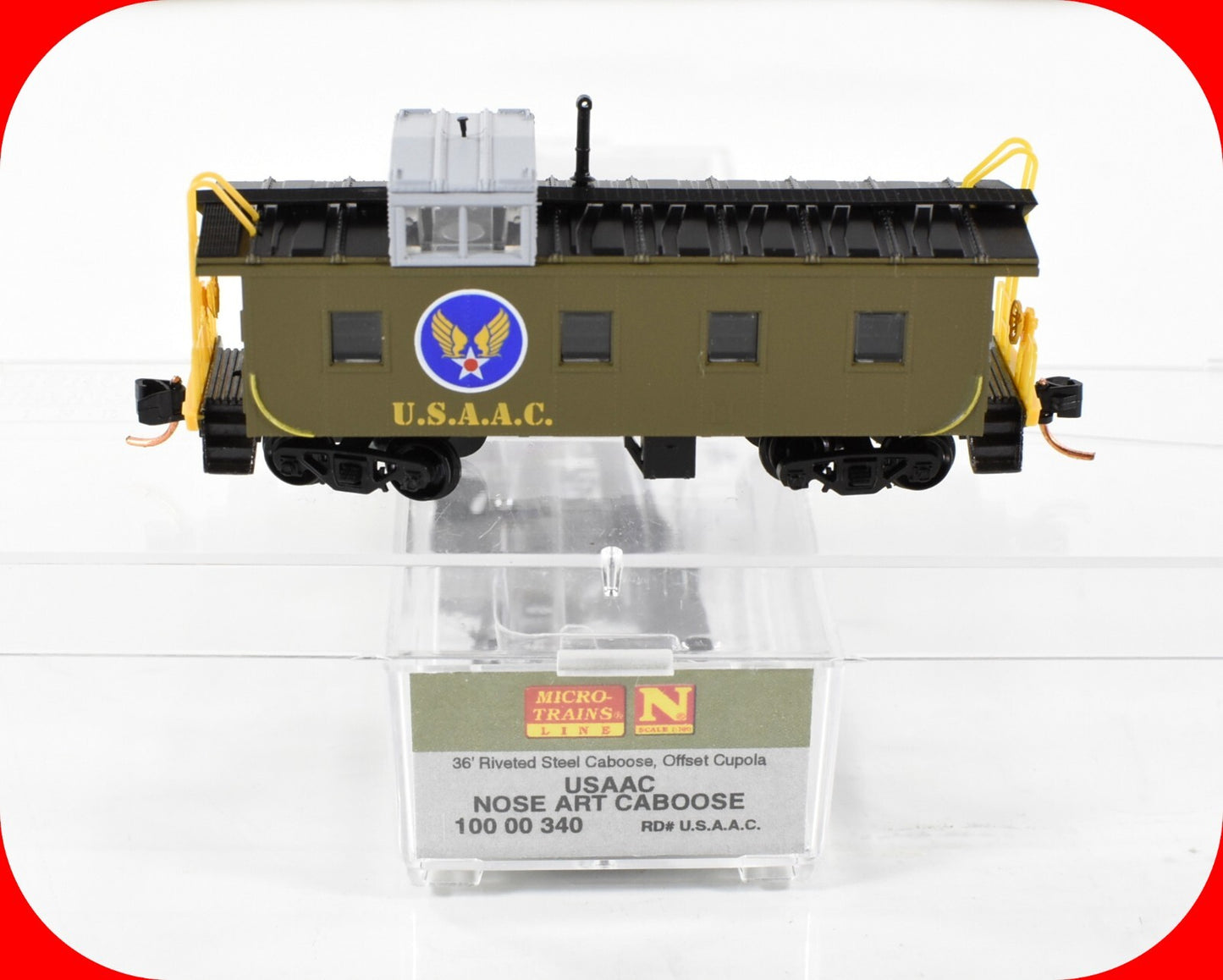 N Scale ***US Army Air Corps*** Nose Art Caboose -- Micro Trains 10000340 **RARE