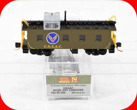 N Scale ***US Army Air Corps*** Nose Art Caboose -- Micro Trains 10000340 **RARE
