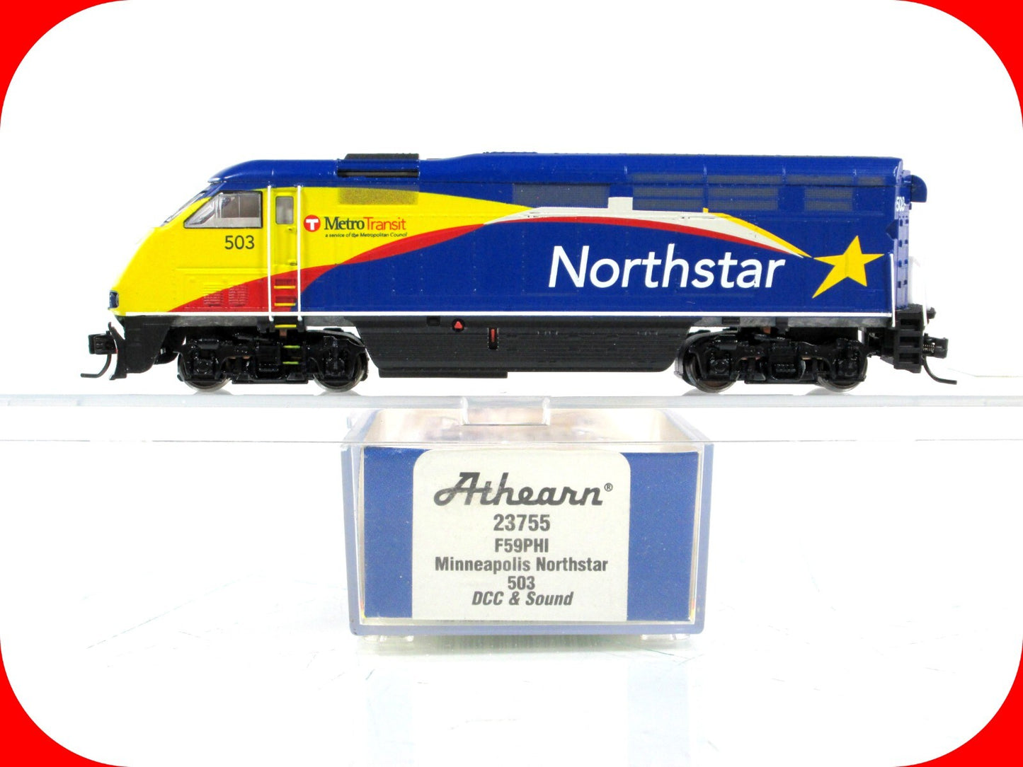 N Scale ***NORTHSTAR*** Bombardier F59PHI #503 ----- Athearn 23755, w/ DCC Sound