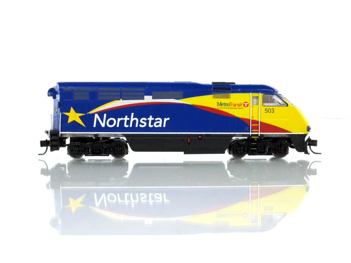 N Scale ***NORTHSTAR*** Bombardier F59PHI #503 ----- Athearn 23755, w/ DCC Sound
