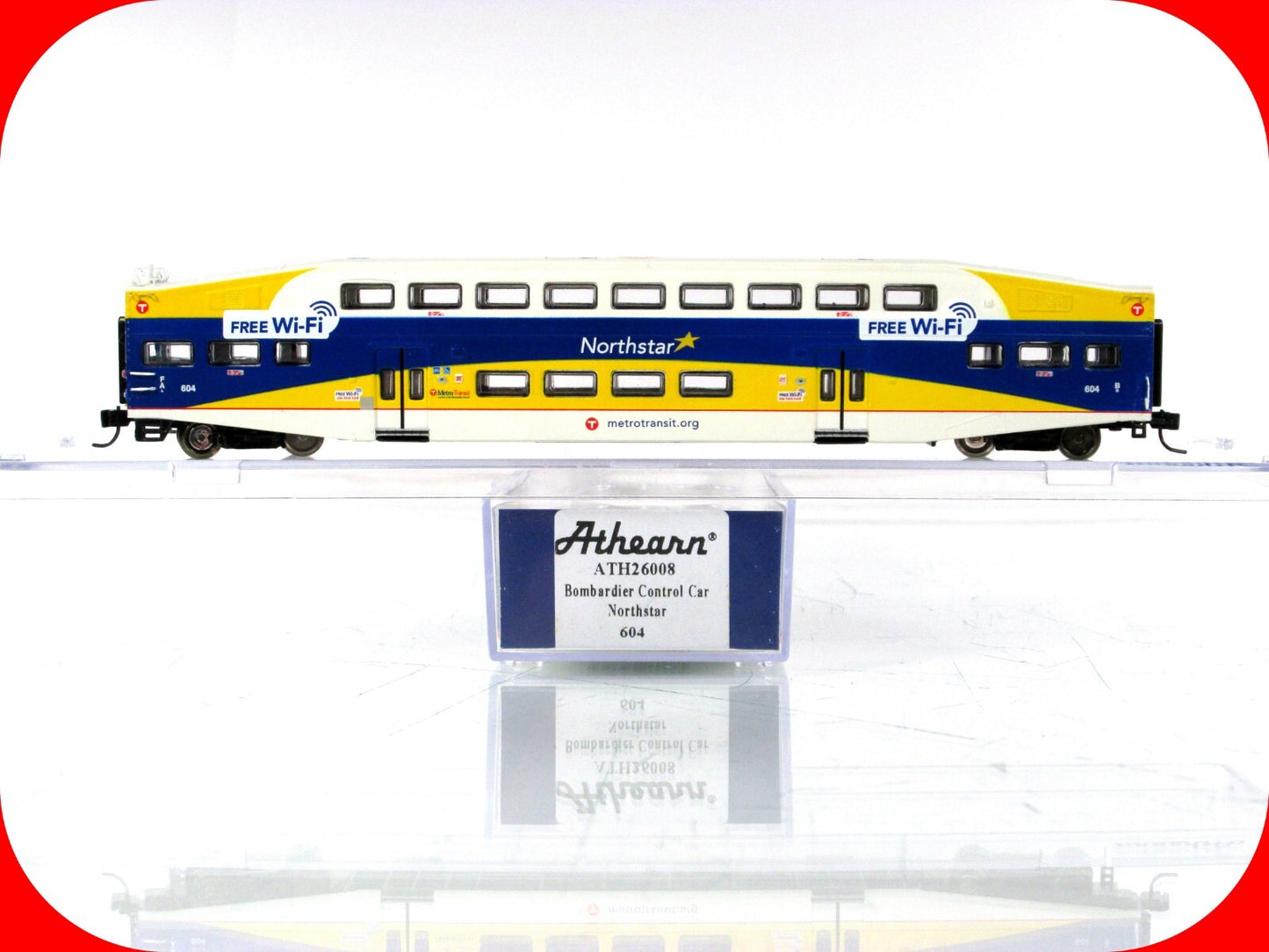 N Scale ***NORTHSTAR*** Bombardier Commuter Control Car #604 ----- Athearn 26008